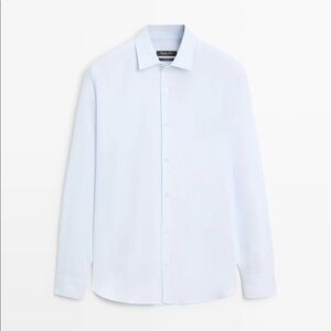 Massimo Dutti Shirt regular fit Sky blue pattern